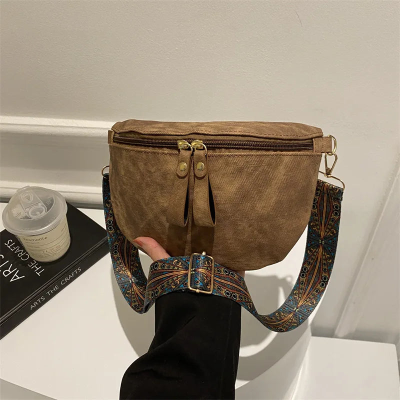 Stylish Hobo Solid Color Satchel | Luxury Designer Chest Bag & Women's PU Leather Waist Bags (Wide Strap Fashion Fanny Shoulder Pack) Luxegan