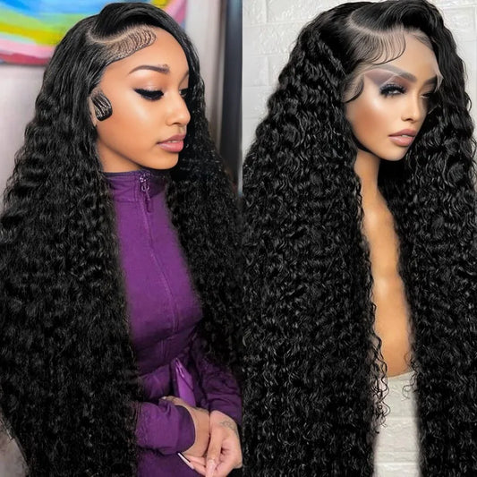 40 Inch Curly Human Hair Lace Front Wig | 250% Density Brazilian Remy HD Lace Frontal Wig for Women (On Sale) Luxegan