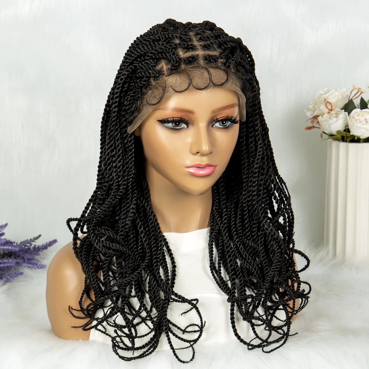 New HD Transparent Full Lace Braided Wig Luxegan