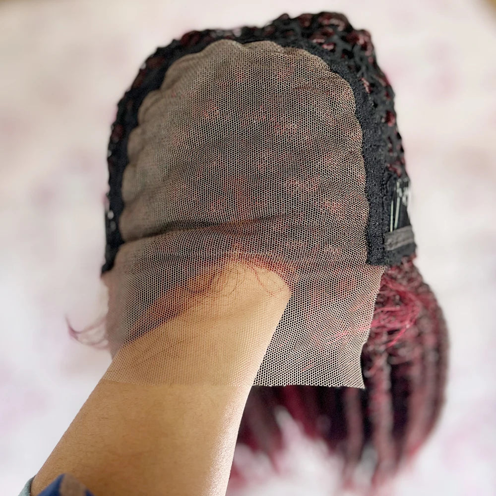 20-30" Braided Lace Front Wig | Ombre Crochet Box Braids | Black Women's Synthetic Hair