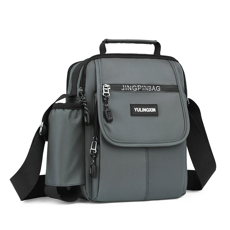 Men’s Sporty Square Shoulder Bag | Sophisticated Durable Nylon Crossbody | Elegant College-Style Multi-Functional Handbag | Luxury Soft-Sided Casual Tote for Versatile Daily Use Luxegan