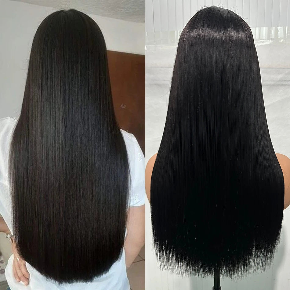 100% Unprocessed | Remy Human Hair | Bone Silky Straight | Indian Hair Closure Wig | Wear And Go | Glueless Luxegan