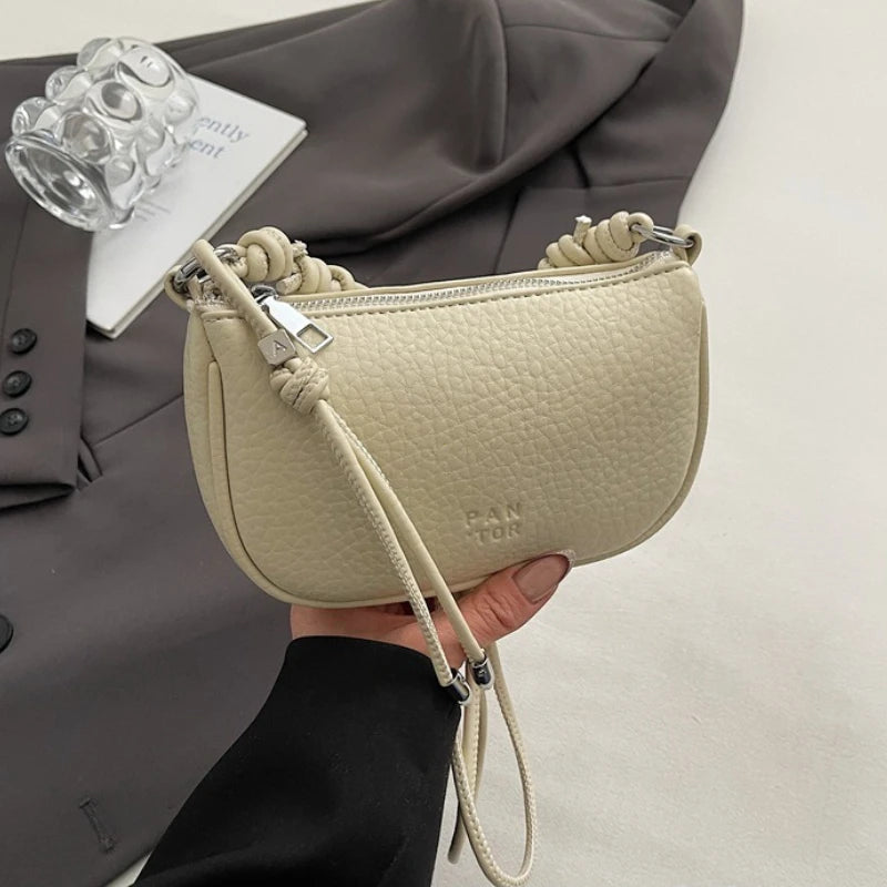Ladies' Fashionable Solid Color Crossbody Bag | Versatile Exquisite Design Saddle Bag | Casual Daily Commuting Shoulder Handbag Luxegan
