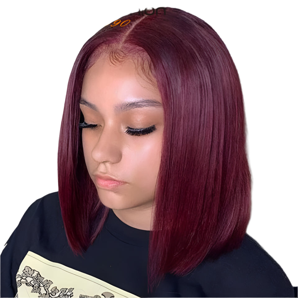 Ombre Pink & Blonde Bob Wig | Straight Human Hair T-Part Lace Front Luxegan