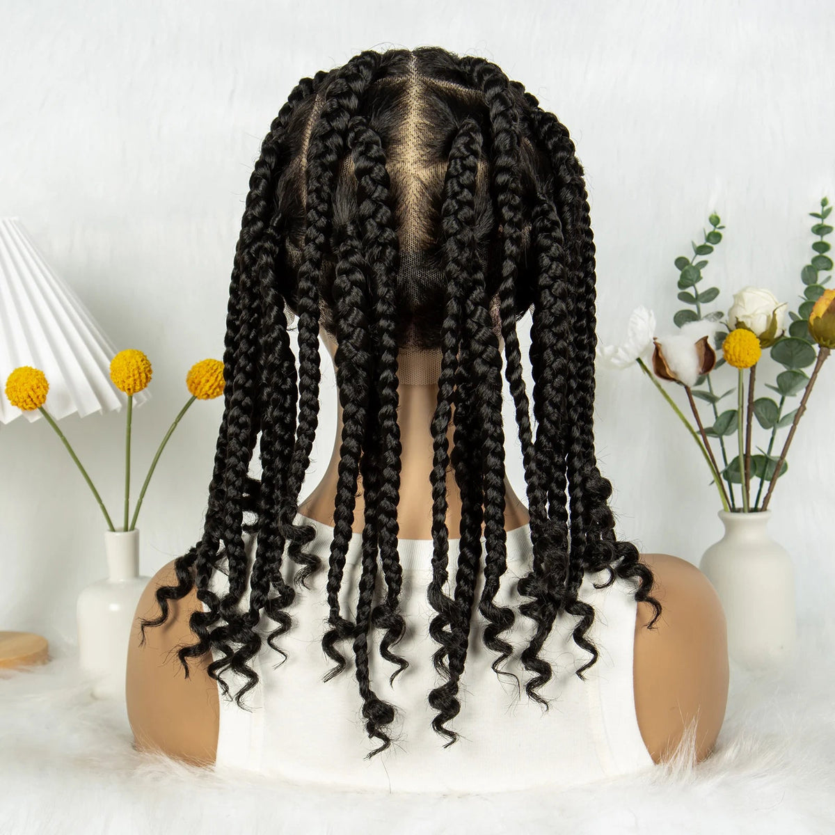 KIMA 14 Inches Synthetic Braiding Wigs Square Box Braided HD Full Lace Wigs for Africa Women Braided Wig with Baby Hair Luxegan