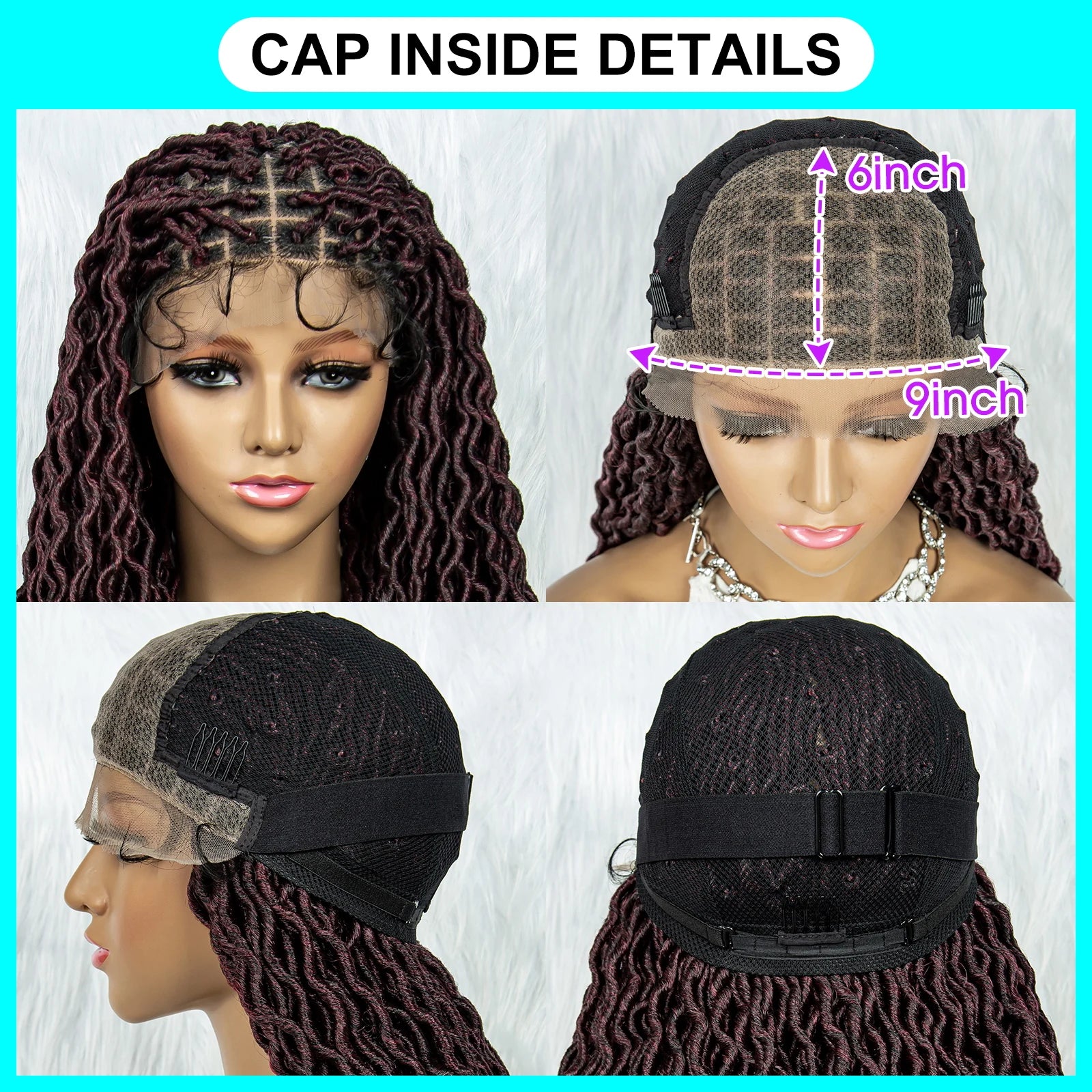 32 Inch Goddess Locs Lace Front Wig | Curly Ends | Faux Locs | Synthetic Hair | With Baby Hair - Luxegan