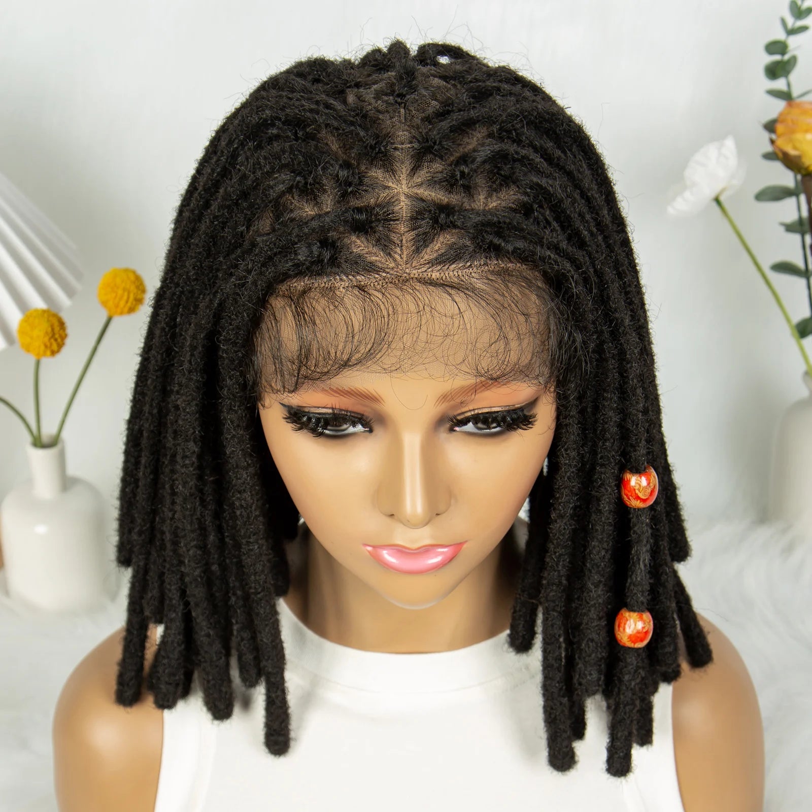 Short Locs Cornrow Braids Wig | Full Lace | Baby Hair | African Inspired Luxegan