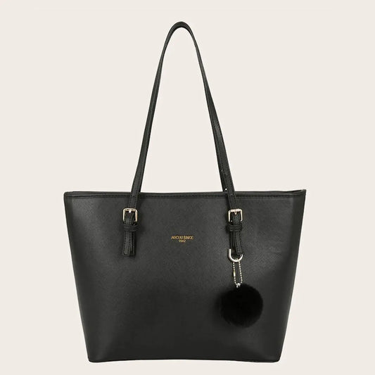 Middle-Aged Women's Faux Leather Shoulder Bag | Multi-Zipper Crossbody Casual Tote | Premium PU Leather Solid Color Purse | Functional Everyday Travel Bag with Nylon Lining Luxegan
