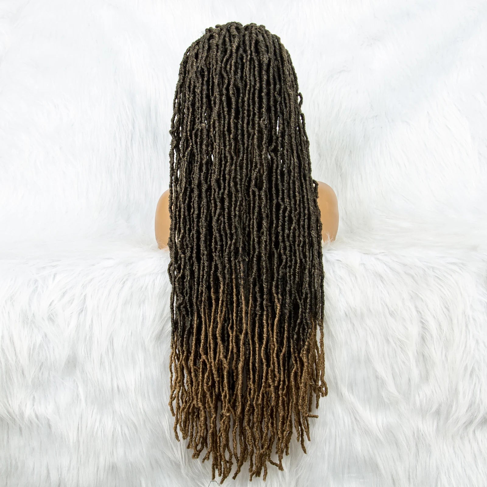 KIMA 36" Colorful Dreadlocks Braids Wig | Full Lace Front & Baby Hair Luxegan