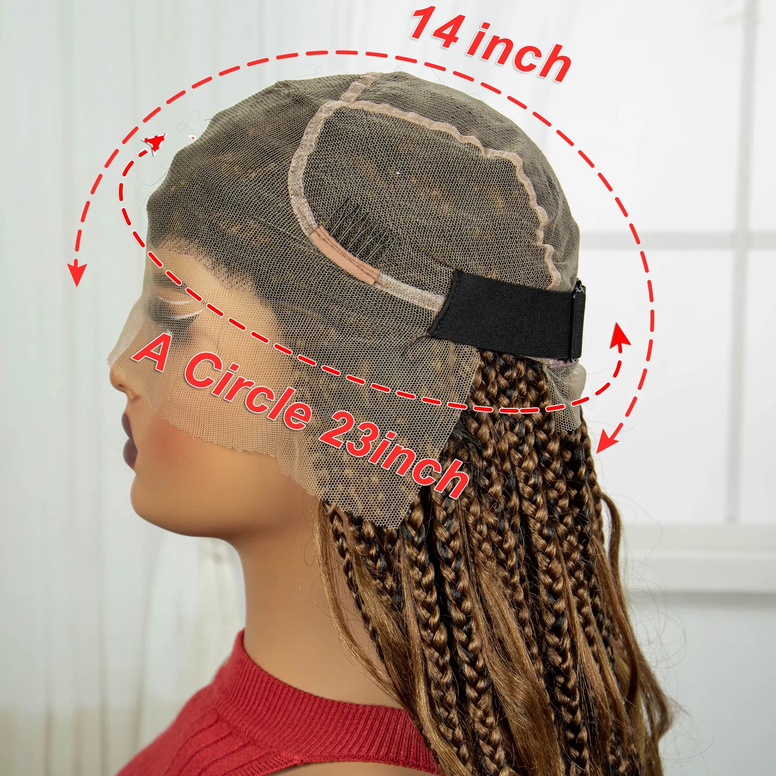 34" Boho Knotless Box Braids Wig | HD Full Lace | Ombre Braided Wig | Baby Hair | Synthetic Hair | Black Women