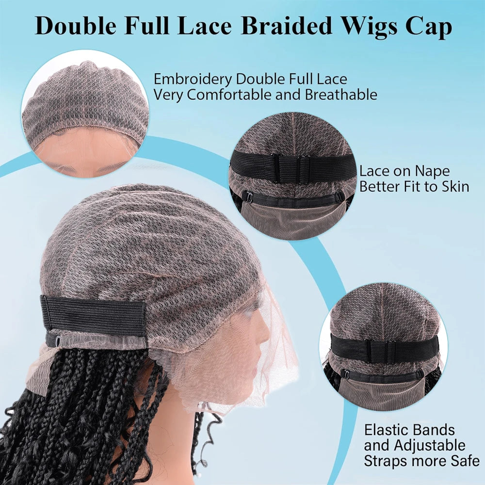 Bohemian Box Braids Full Lace Wig | Knotless | Twist Braids | Synthetic Lace Front - Luxegan