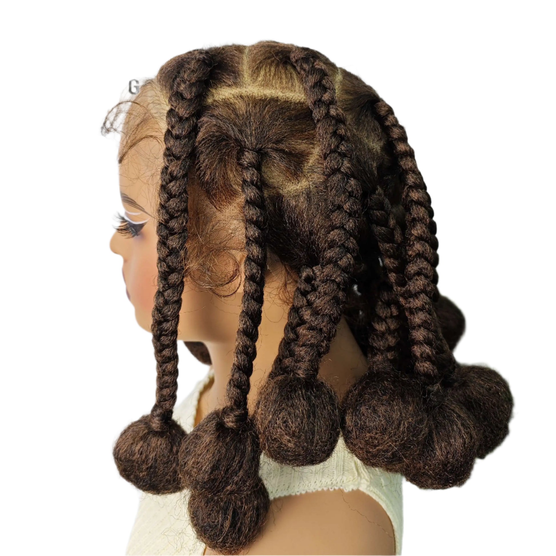 12" Ginger Orange Knotless Box Braiding Wig | Transparent Lace Front Synthetic Hair with Baby Hair Luxegan