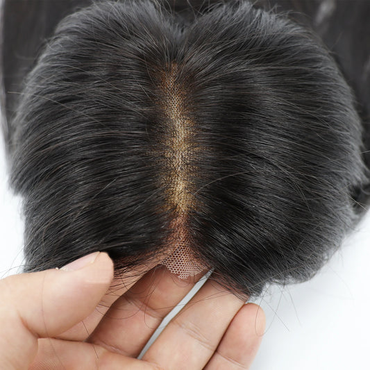 Medical Silk Top Virgin European Hair Wig | Sophisticated "Ear-to-Ear" Lace Front Silhouette | Silk Base with PU Perimeter & Closed Weft Construction | "Dignified" High-Performance Short Straight Essential for Radiant Versatile Styling Luxegan