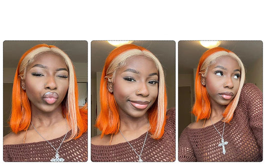 Ginger Short Bob Wig | Straight Human Hair T-Part Lace Front Luxegan