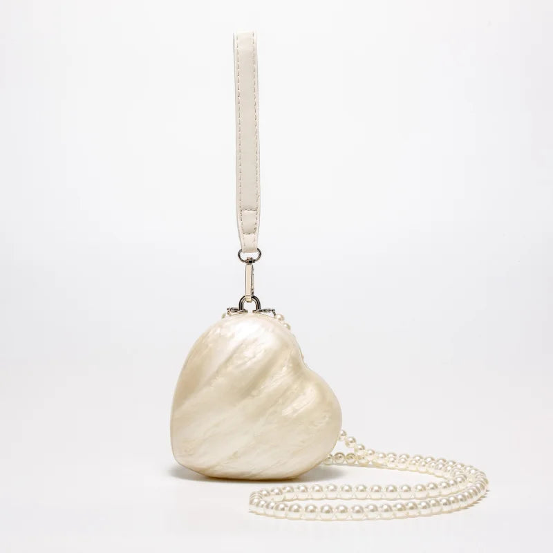 Mini Pearl Beaded Evening Bag | Luxury Egg-Shaped Shoulder Handbag | Fashion Trend "Drop Shape" Crossbody | Chic Acrylic Beaded Necklace Purse for Women (Model 20241125-1) Luxegan