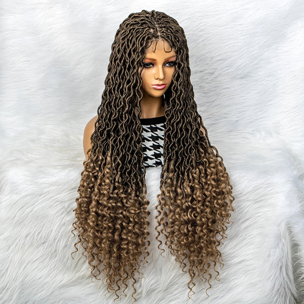 Goddess Box Braids Wig | Curly Ends | Full Lace | Crochet Hair | Black Women Luxegan