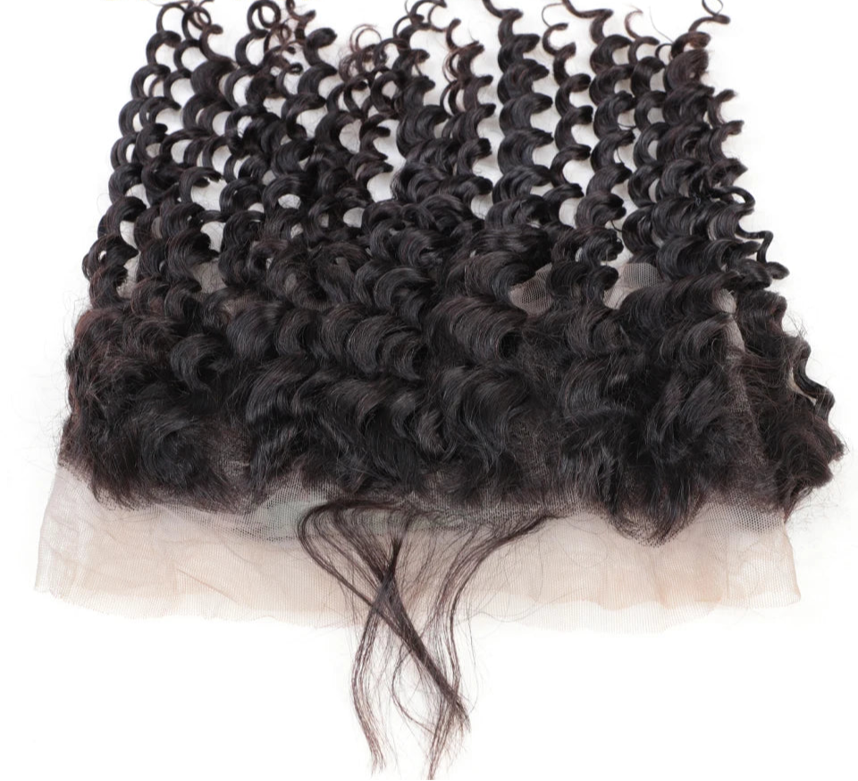 180% Density Deep Wave 360 Lace Frontal Wig | Transparent Swiss Lace Brazilian Remy Human Hair (12-20 Inch)