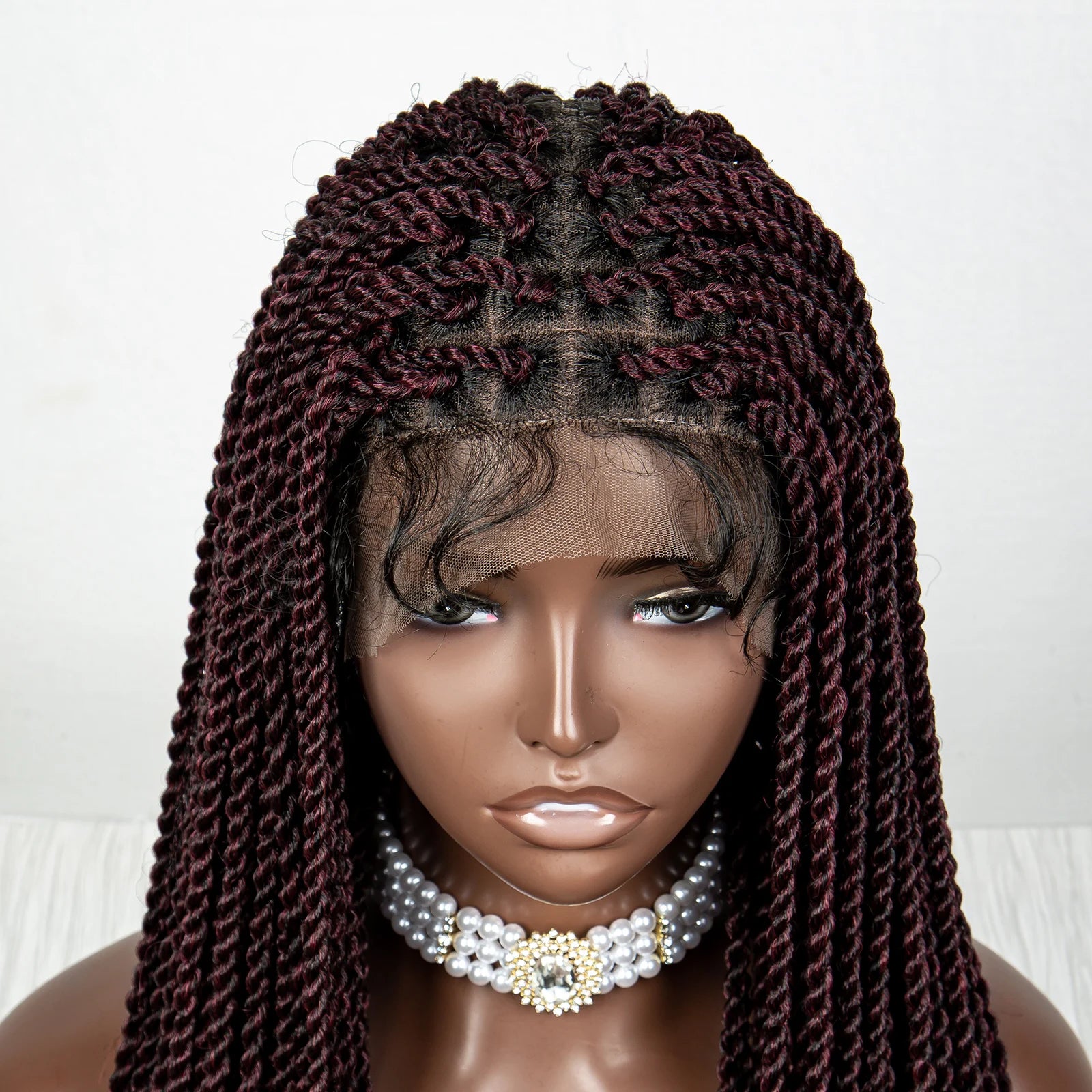 40" 360° HD Full Lace Knotless Twist Braids Wig | Blended Long Box Braids Luxegan