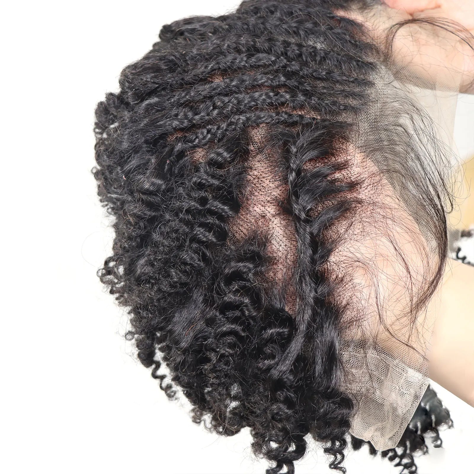 Kinky Curly Braided Bob Wig | Full Lace | Human Hair | Baby Hair | Brazilian Remy Hair | 180% Density