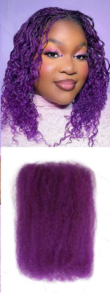 Remy Afro Kinky Bulk Human Hair for Braiding | No Attachment DIY Mini Twists & Braids (Brazilian, 1Pc) Luxegan