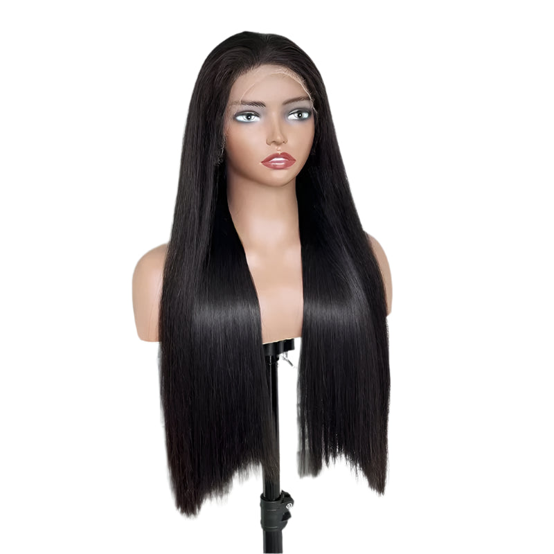 GDYLuxury 250% Density HD Lace Frontal Wig | Super Double Drawn Straight Virgin Human Hair | Natural Black Luxegan