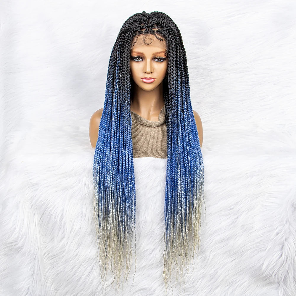 New HD Curly Goddess Box Braids Wig | Transparent Full Lace Luxegan