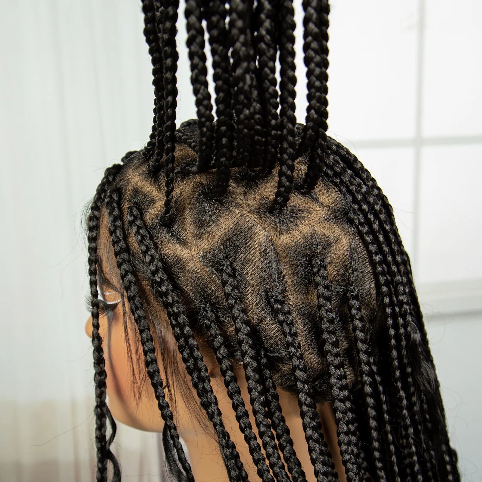 36" Blonde Boho Knotless Braids Wig | Curly Ends | HD Full Lace | Baby Hair Luxegan