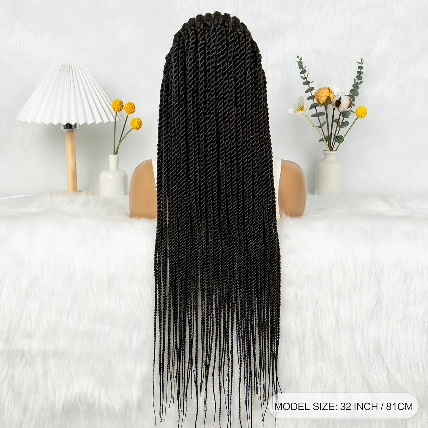 HD Lace Cornrows to Twisted Braids Wig | Full Lace Goddess Style Luxegan