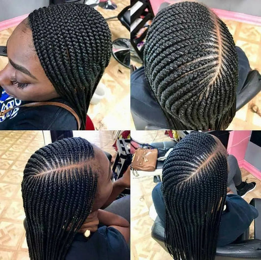 36" Twist Box Braids Wig | Full Lace Frontal | Side Part | Knotless | Baby Hair | Kanekalon Luxegan