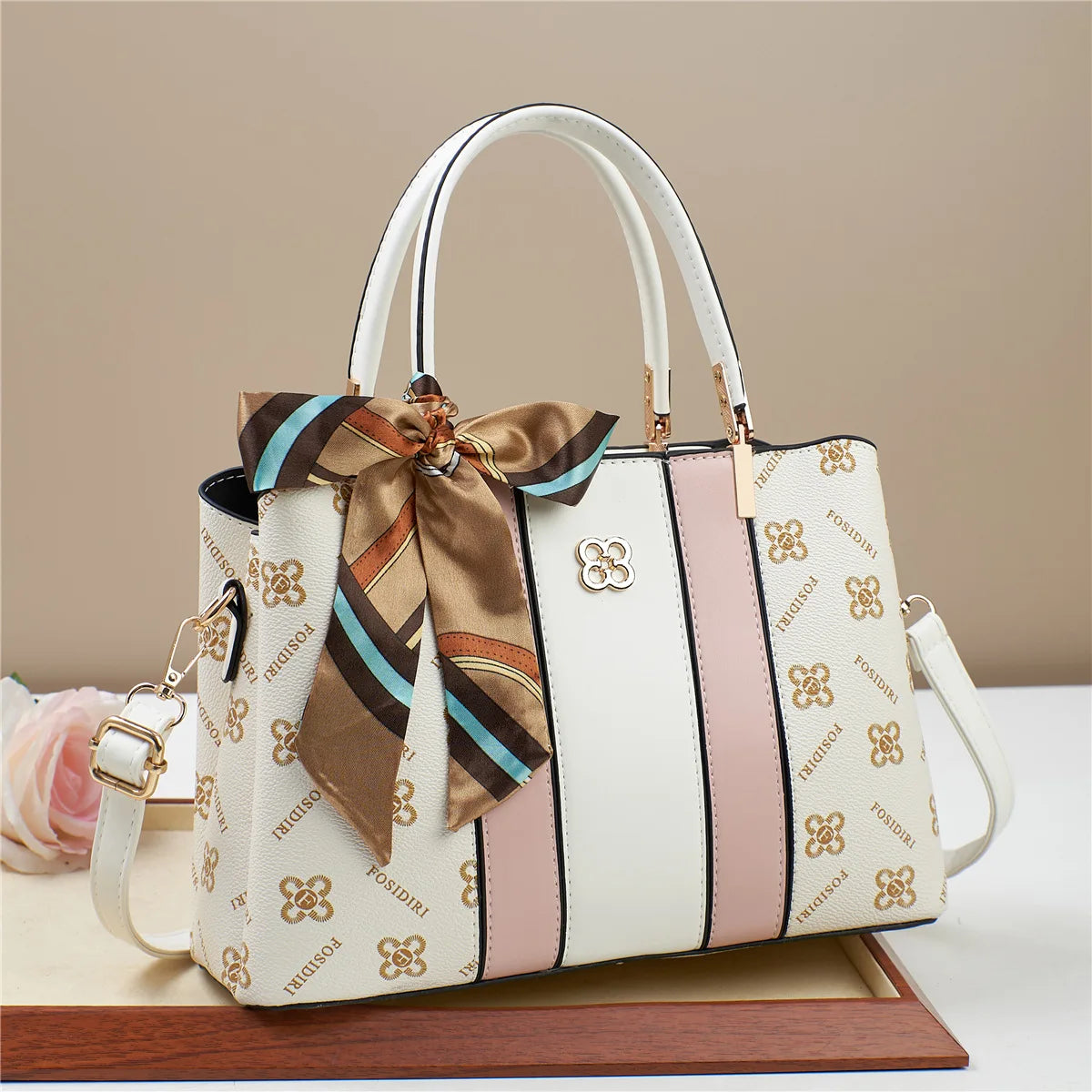 Hard PU Patterned Bucket Handbag | Large Capacity Crossbody Messenger Bag Luxegan
