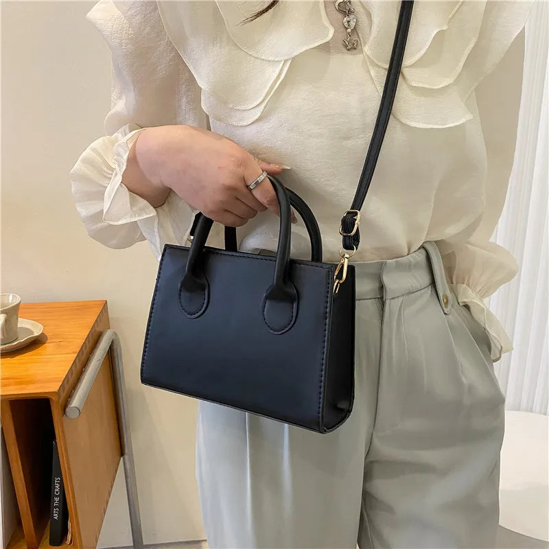 PU Leather Large Capacity Tote | Classic Square Crossbody Business Handbag Luxegan