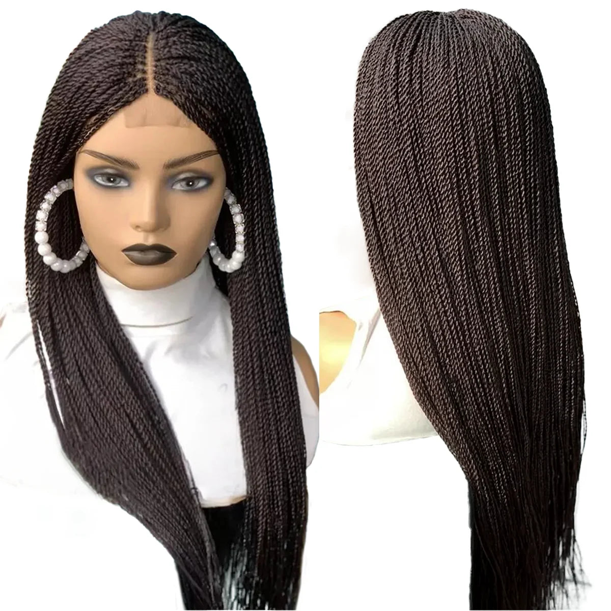 Senegalese Twist Braided Wig | Micro Twist & Box Braids | Full Lace Front | Kanekalon Hair | Black Women