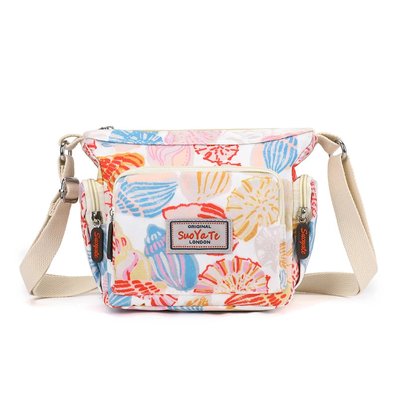 Nylon Shoulder Bag | Fashionable Small Square Bag & Waterproof Large Capacity Mommy Bag Luxegan