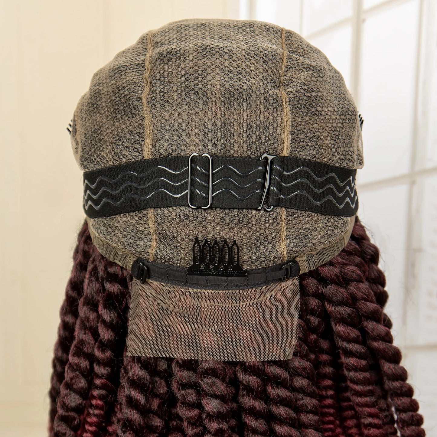 16 Inch Brown Twisted Braided Bob Wig | Full Lace | Kanekalon Fiber | For Black Women - Luxegan