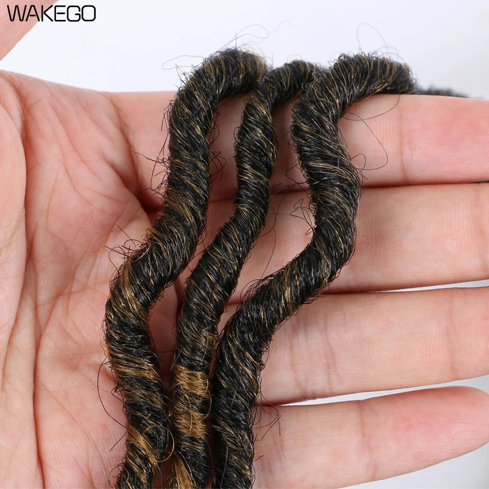 Goddess Faux Locs Crochet Hair | 18" Soft Curly Braids | Ombre Dreadlocks Extensions | 24 Strands/Pack Luxegan