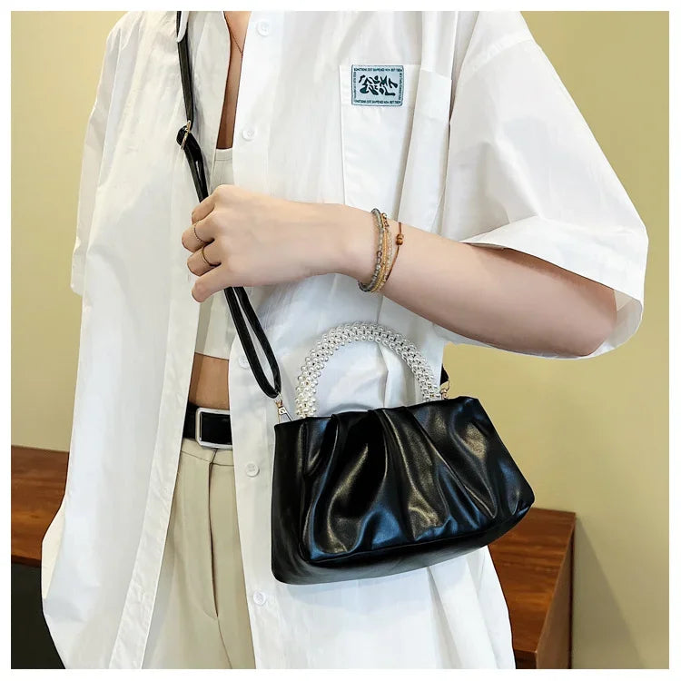Women's Cloud Bag | New Fashionable Soft Solid-Color PU Leather Single-Shoulder & Crossbody Bag (Simple & Stylish) Luxegan