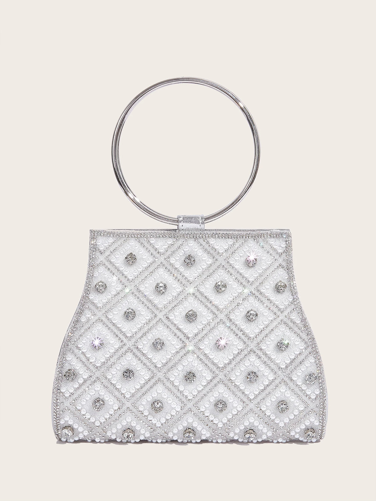 Acrylic Striped Diamond Clutch | Hard Bridal Rhinestones Evening Purse Luxegan