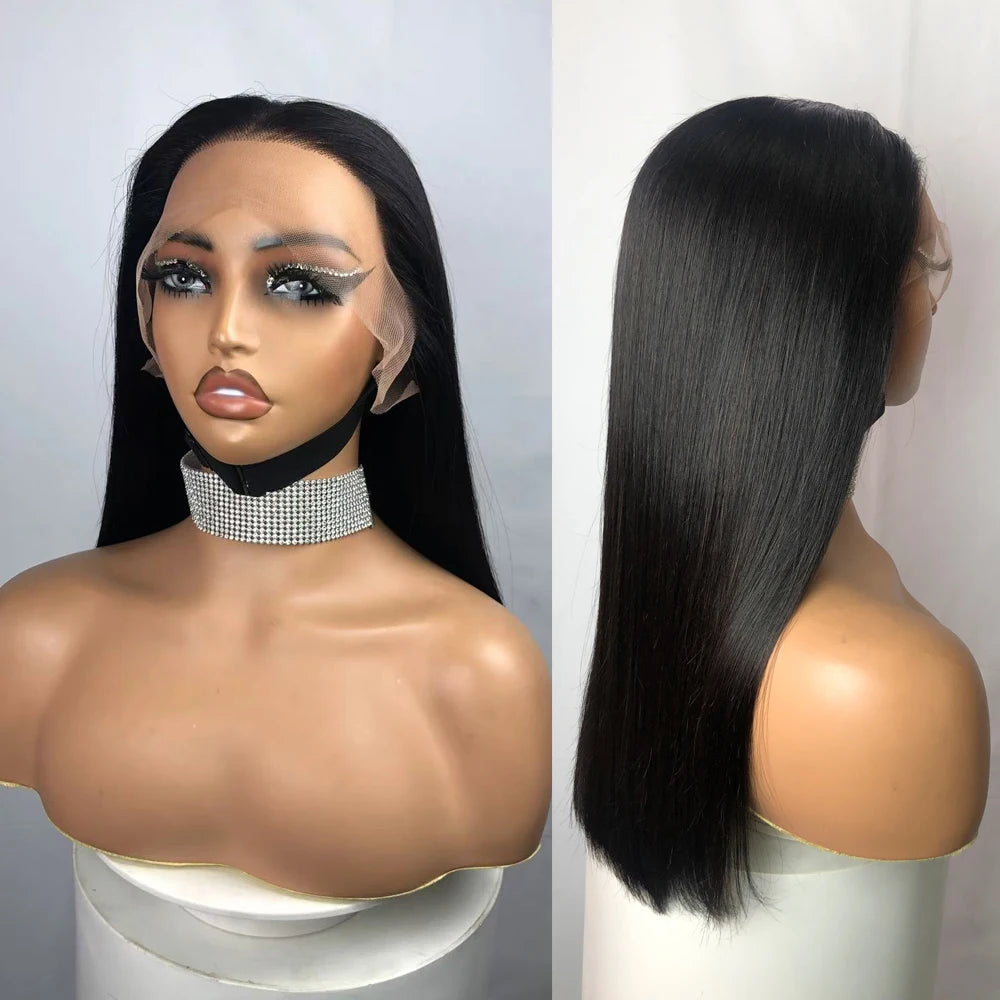 350% Density Double Drawn Straight Lace Front Wig | 13x4 Transparent Brazilian Human Hair Luxegan