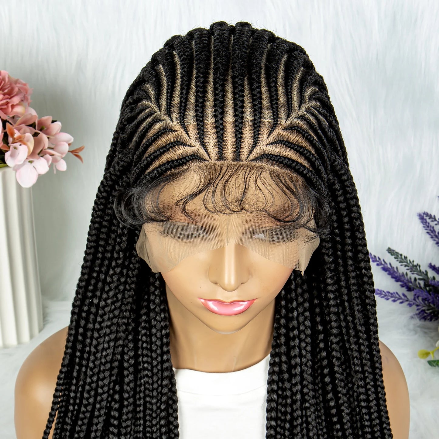 Fulani Cornrow Box Braids Wig | Full Lace | Baby Hair | Black Women Luxegan