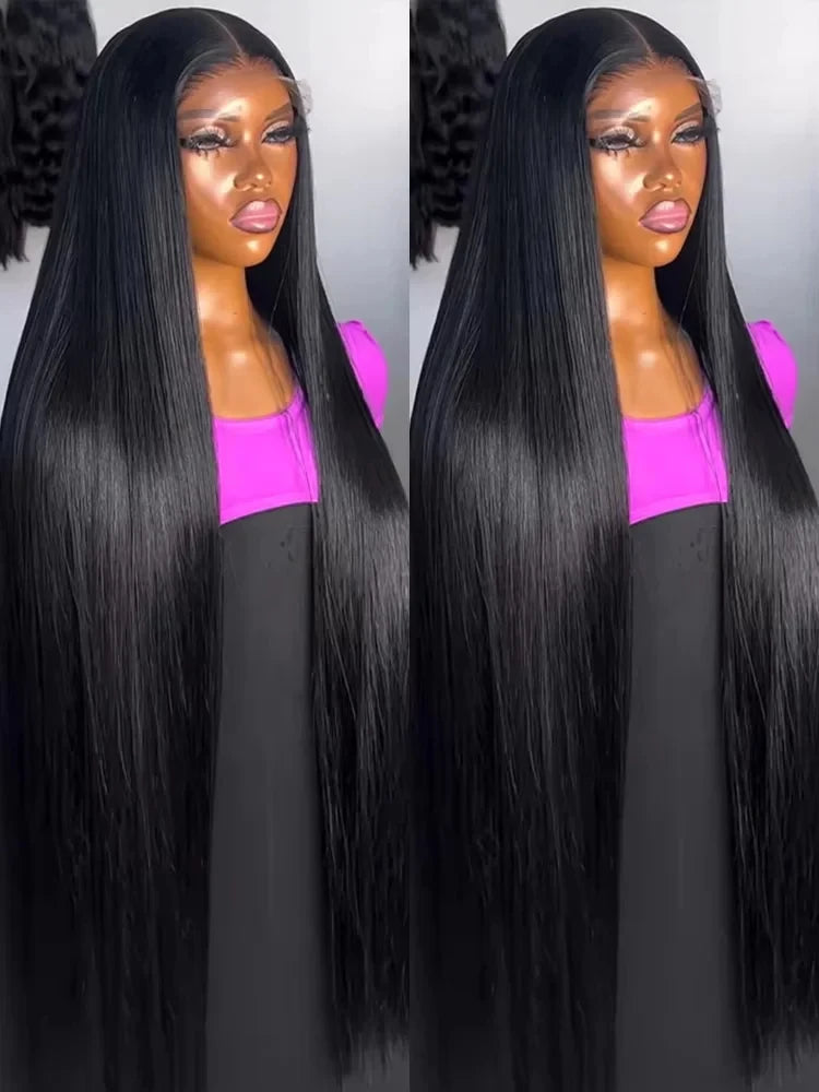 250 Density 40 36 Inch Straight HD Transparent 13x6 Lace Front Wig | Brazilian Virgin Remy Human Hair Luxegan