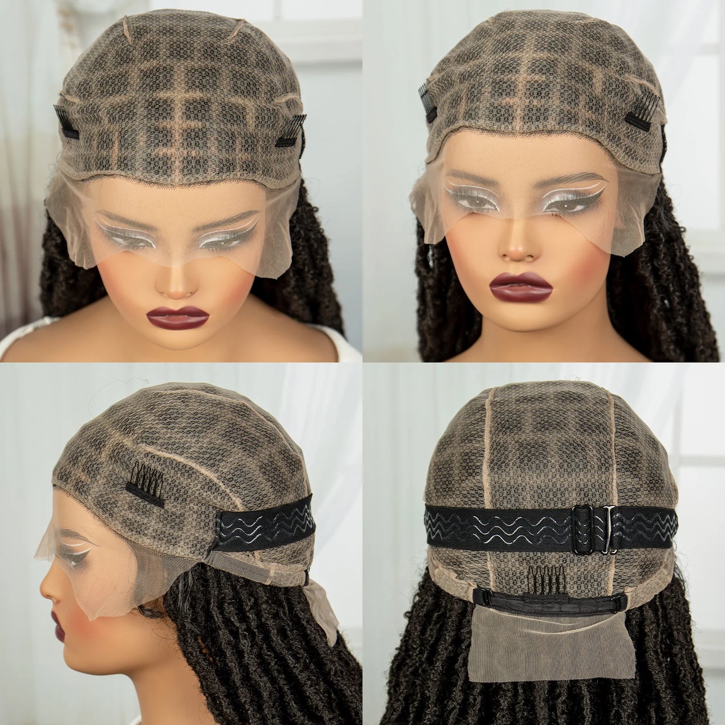 28" Cornrow Faux Locs Full Lace Wig | Goddess Braids | Baby Hair | Knotless Box Braids Luxegan