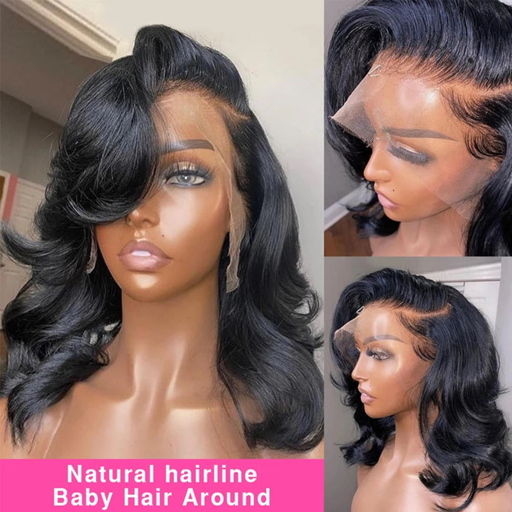 200% Density 13x4 Body Wave HD Transparent Lace Front Wig | Glueless Pre-Plucked Human Hair Luxegan