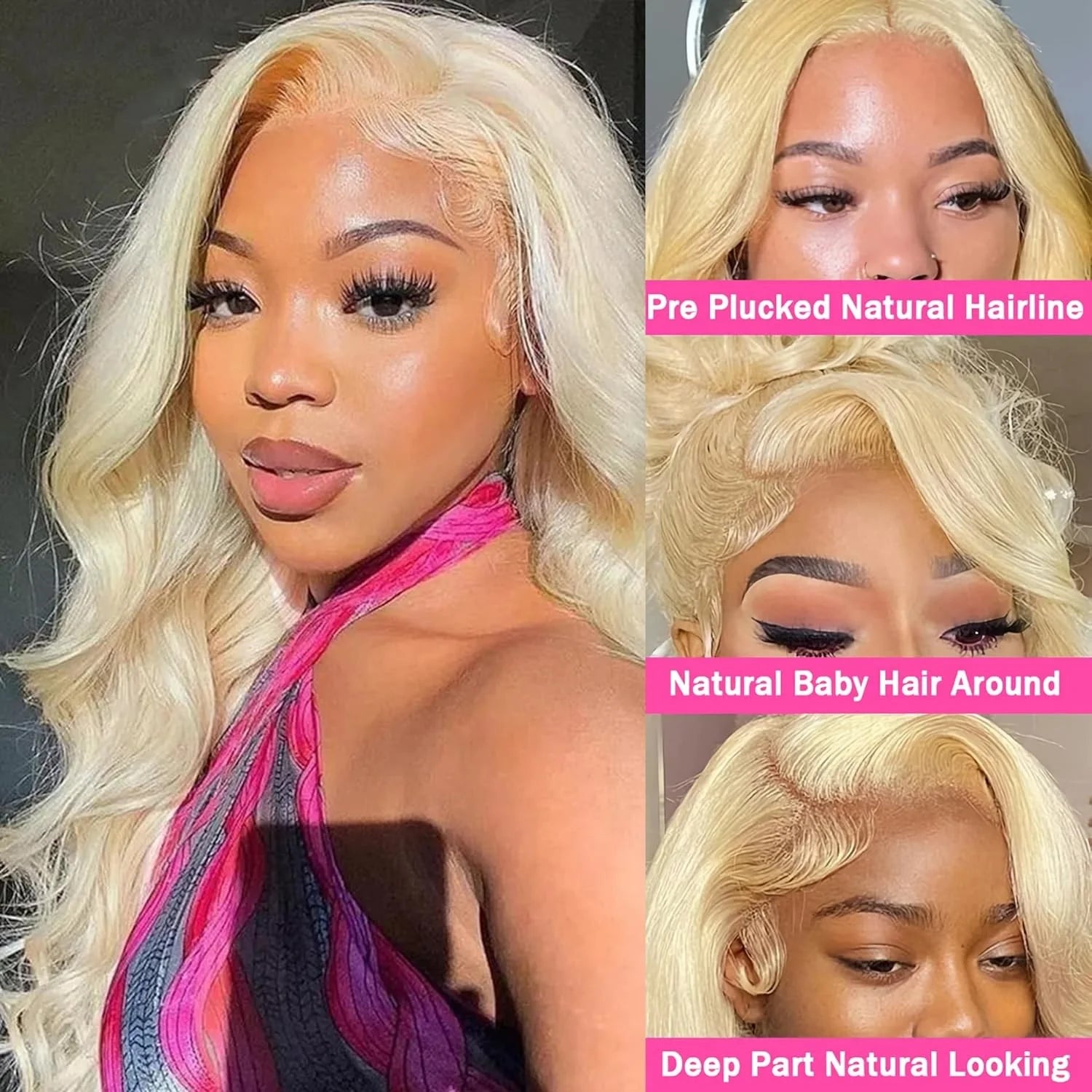 613 Blonde 13x6 HD Lace Frontal Wig - Brazilian Remy Hair - Body Wave - Pre Plucked - 30 Inches
