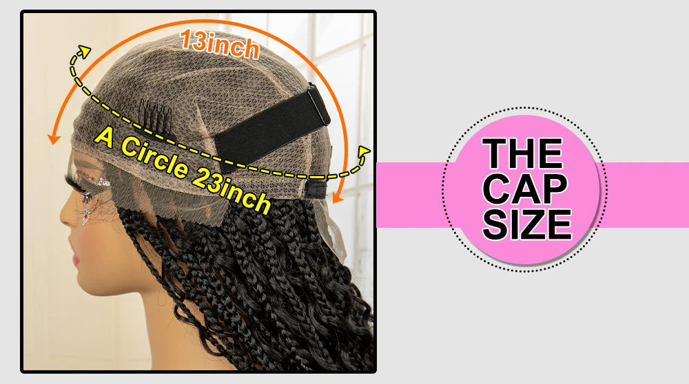 32 Inch Senegalese Twist Braided Wig - Knotless - Full Lace - Synthetic - with Baby Hair