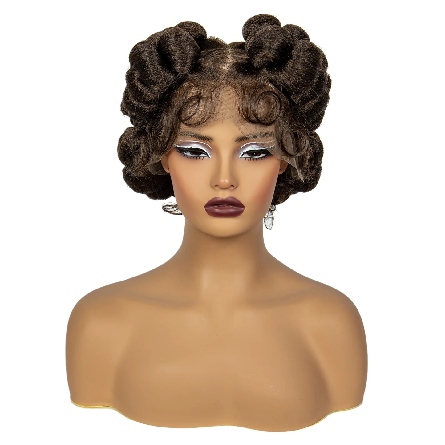 613 Blonde Short Cute Handmade Bantu Knotless Braided Wig | Full Lace Synthetic Wig for Black Women Luxegan