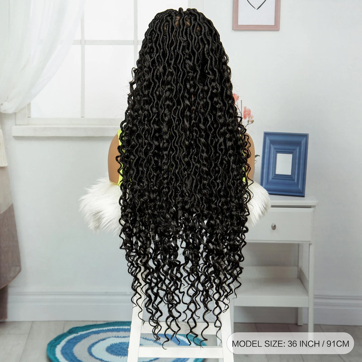 36" Long Braided Wig | Full Lace | Baby Hair | Daily Wear Luxegan