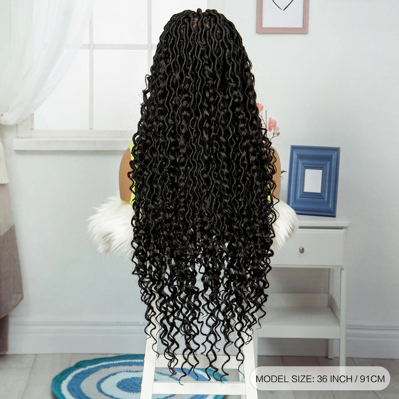 36" Long Braided Wig | Full Lace | Baby Hair | Daily Wear Luxegan