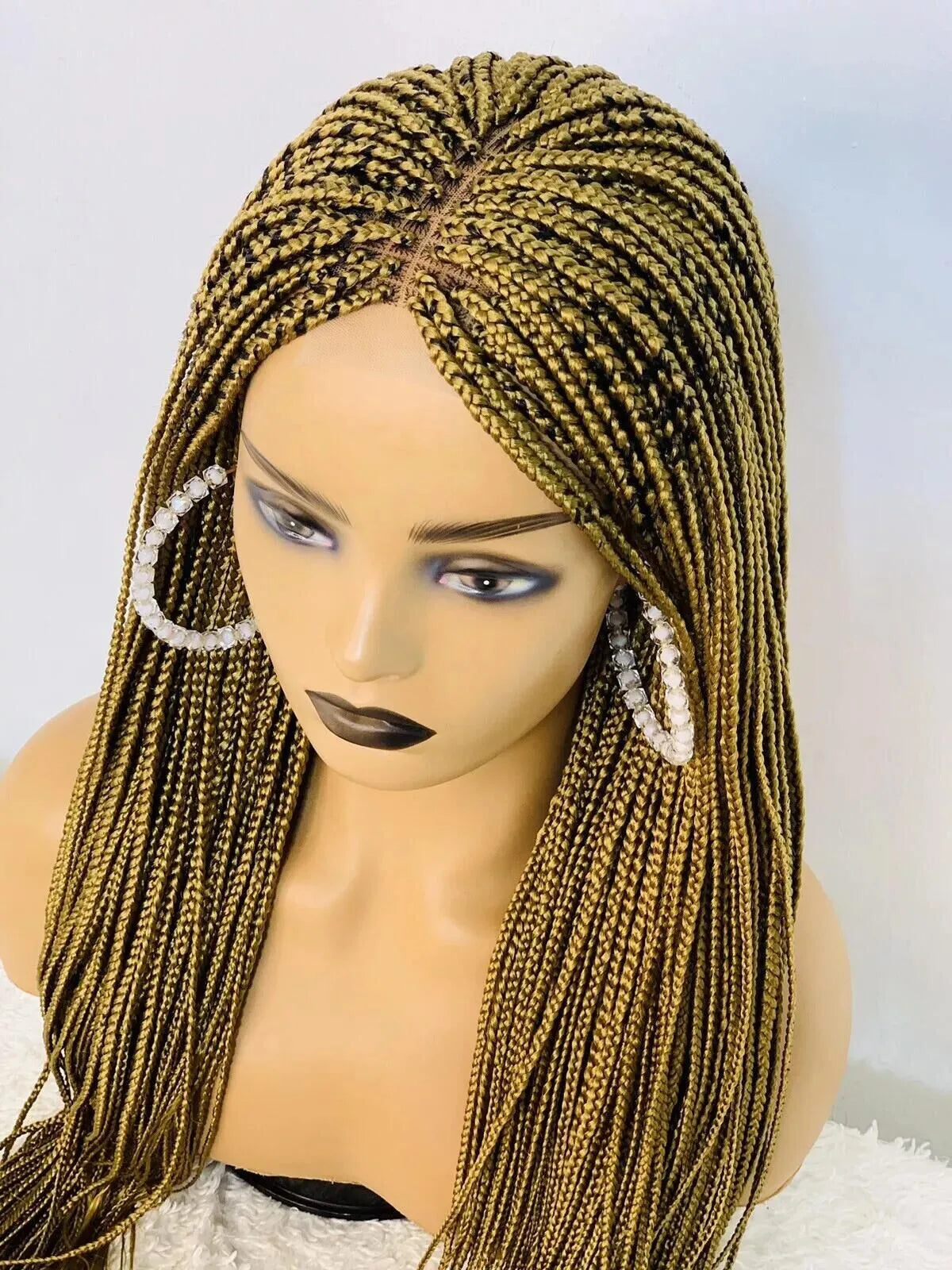 Ombre Chocolate Brown Box Braids Wig | Full Lace | Kanekalon Braids | Black Women