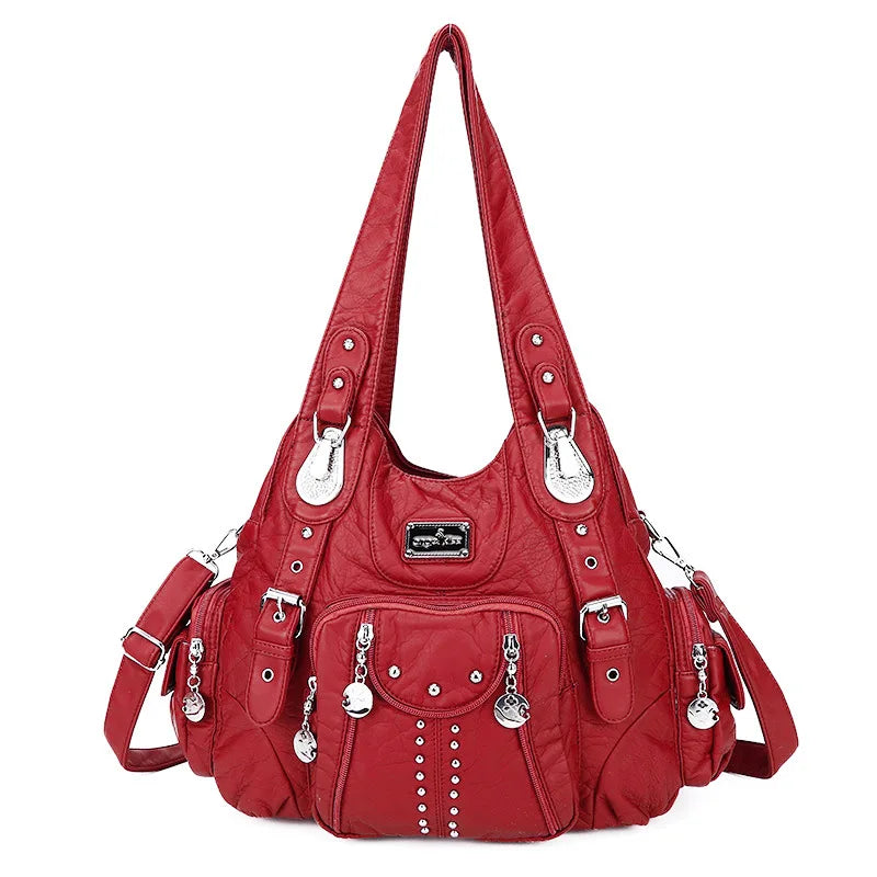 Women’s Soft PU Leather Dumpling Bag | Trendy "Bun" Style Hobo Shoulder Purse | Mid-Size Casual Crossbody for Daily Matching Luxegan