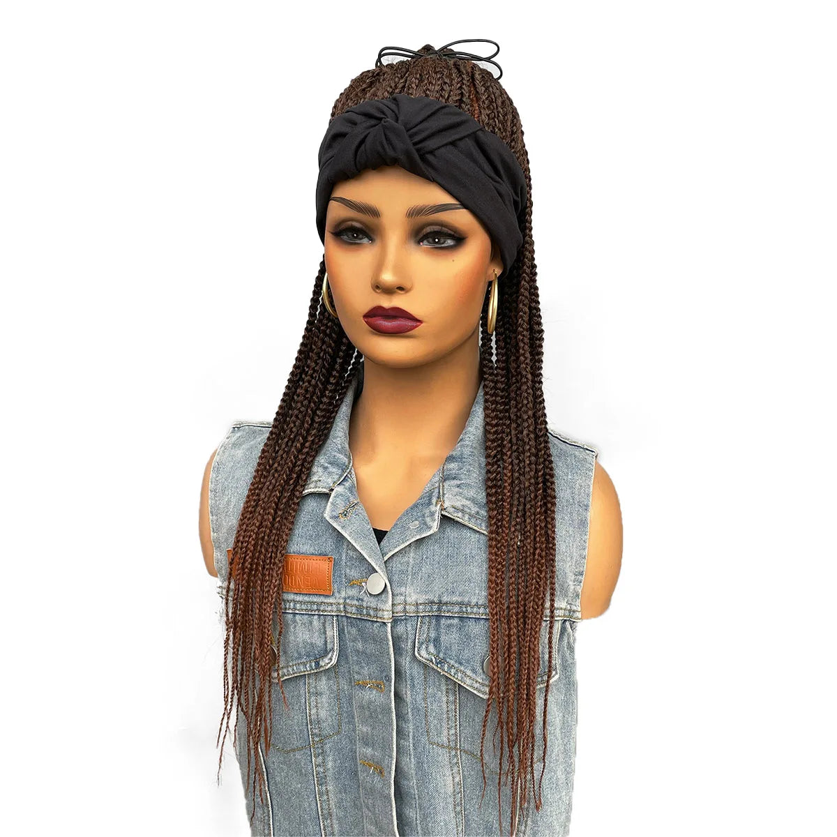 26" Twist Cornrow Headband Wig | Crochet Braids | Long Straight Synthetic Luxegan